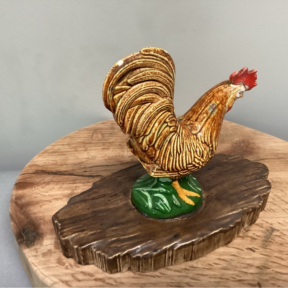 🟢 Vintage - Atlantic Mold - Dated 1970 - Ceramic Crafted / Hand Painted Rooster - Picture 5 of 11